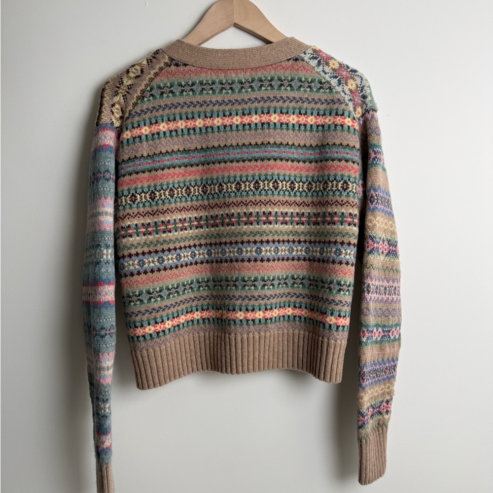 Polo Ralph Lauren Fair Isle Wool-Cashmere Cardigan – Multi-Color Knit – Size S - Picture 3 of 8